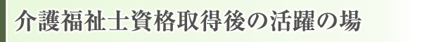 介護福祉士資格取得後の活躍の場