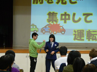 交通安全講話①反射テスト